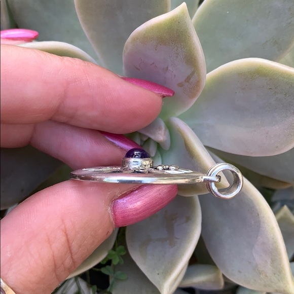 Celtic Fleur de Lis Compass Rose Amethyst Pendant - Picture 9 of 12